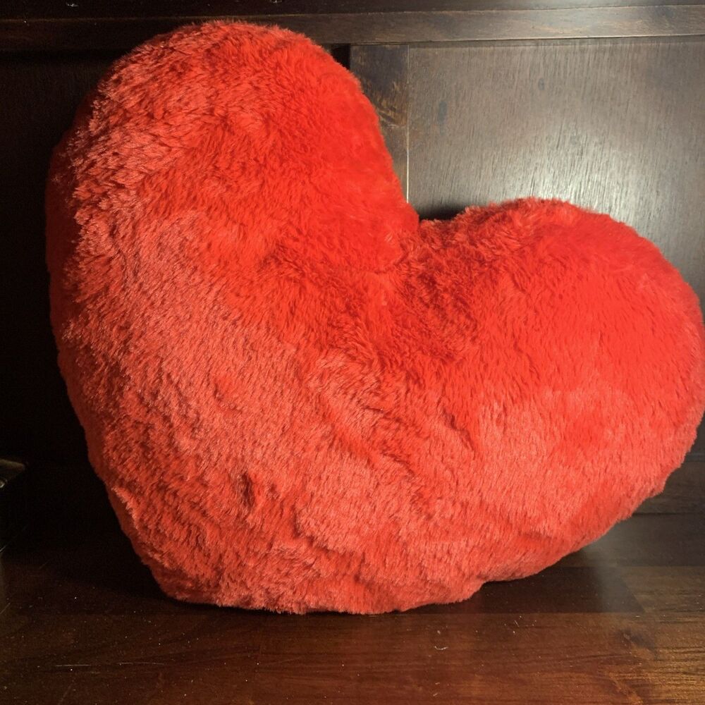 Room Essentials Red Heart Plush Pillow 18x16 Furry Valentine Decor Target